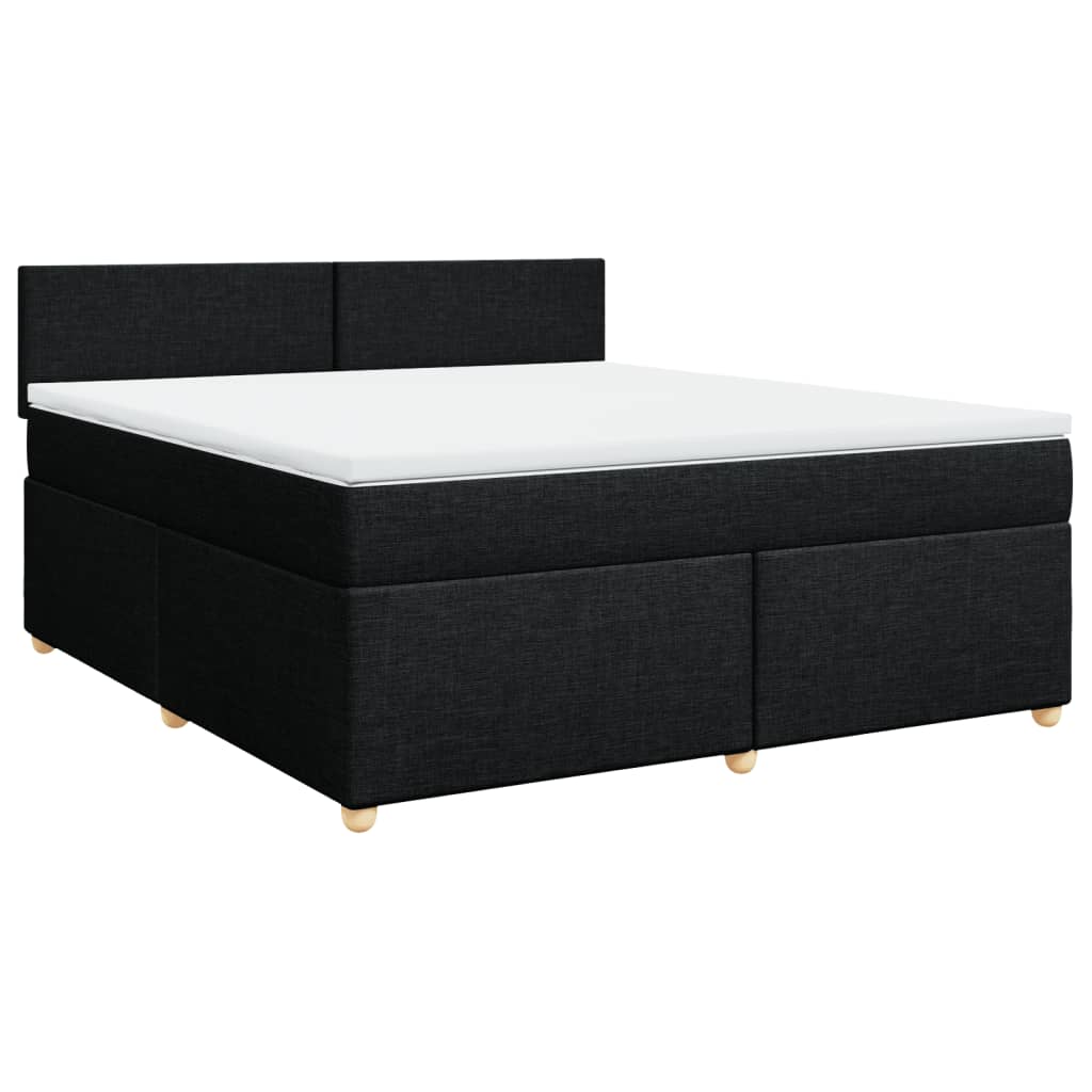 vidaXL Boxspring met matras stof zwart 180x200 cm afbeelding