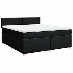 Box spring postel s matrací černá 180x200 cm textil - obrázek 3