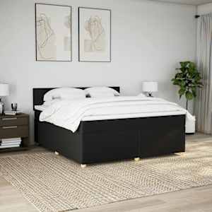 Box spring postel s matrací černá 180x200 cm textil - obrázek 4