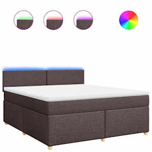 Box spring postel s matrací tmavě hnědá 180x200 cm textil - obrázek 2