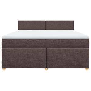 Box spring postel s matrací tmavě hnědá 180x200 cm textil - obrázek 6