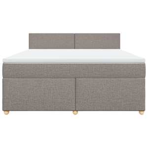 Box spring postel s matrací taupe 180x200 cm textil - obrázek 6