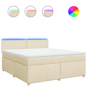Box spring postel s matrací krémová 180x200 cm textil - obrázek 2