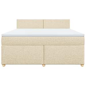 Box spring postel s matrací krémová 180x200 cm textil - obrázek 6