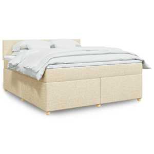 Box spring postel s matrací krémová 180x200 cm textil - obrázek 1