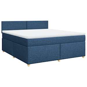 Box spring postel s matrací modrá 180x200 cm textil - obrázek 3