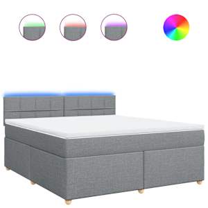 Box spring postel s matrací světle šedá 180 x 200 cm textil - obrázek 2