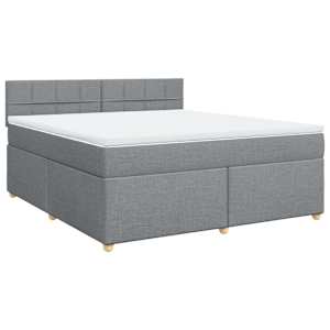 Box spring postel s matrací světle šedá 180 x 200 cm textil - obrázek 3