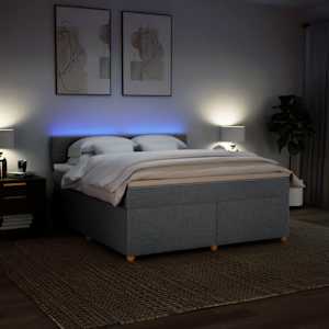 Box spring postel s matrací světle šedá 180 x 200 cm textil - obrázek 5