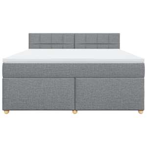 Box spring postel s matrací světle šedá 180 x 200 cm textil - obrázek 6
