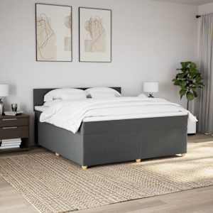 Box spring postel s matrací tmavě šedá 180x200 cm textil - obrázek 4