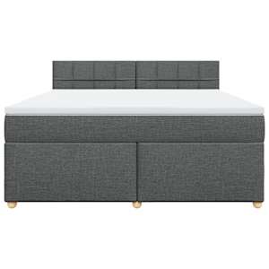 Box spring postel s matrací tmavě šedá 180x200 cm textil - obrázek 6