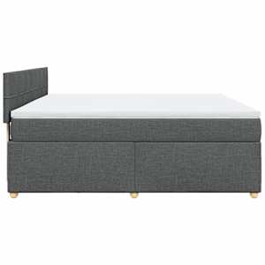Box spring postel s matrací tmavě šedá 180x200 cm textil - obrázek 7