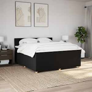 Box spring postel s matrací černá 180x200 cm textil - obrázek 4