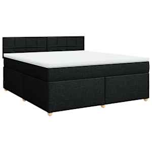 vidaXL Sommier &agrave; lattes de lit avec matelas Noir 180x200 cm Tissu