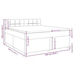 Box spring postel s matrací tmavě hnědá 180x200 cm textil - obrázek 18