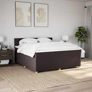 Box spring postel s matrací tmavě hnědá 180x200 cm textil - obrázek 4