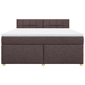 Box spring postel s matrací tmavě hnědá 180x200 cm textil - obrázek 6