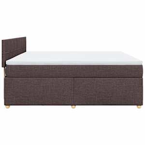 Box spring postel s matrací tmavě hnědá 180x200 cm textil - obrázek 7