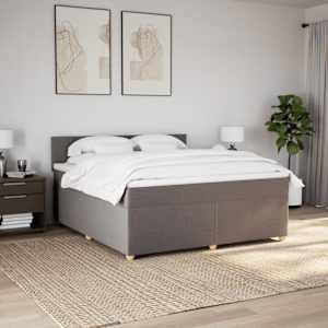 Box spring postel s matrací taupe 180x200 cm textil - obrázek 4