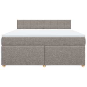 Box spring postel s matrací taupe 180x200 cm textil - obrázek 6