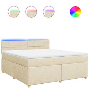 Box spring postel s matrací krémová 180x200 cm textil - obrázek 2