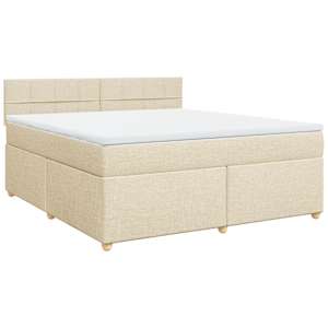 Box spring postel s matrací krémová 180x200 cm textil - obrázek 3