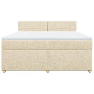 Box spring postel s matrací krémová 180x200 cm textil - obrázek 6