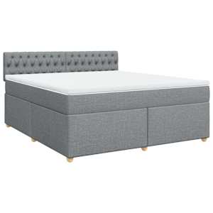 Box spring postel s matrací světle šedá 180 x 200 cm textil - obrázek 3