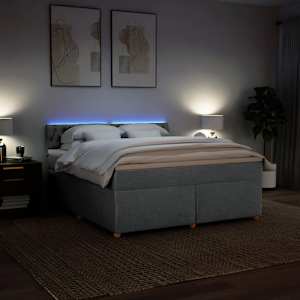 Box spring postel s matrací světle šedá 180 x 200 cm textil - obrázek 5