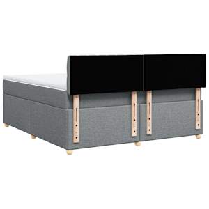 Box spring postel s matrací světle šedá 180 x 200 cm textil - obrázek 8