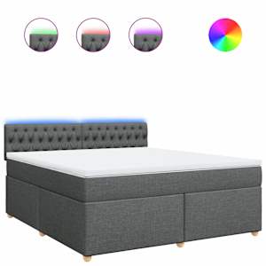 Box spring postel s matrací tmavě šedá 180x200 cm textil - obrázek 2