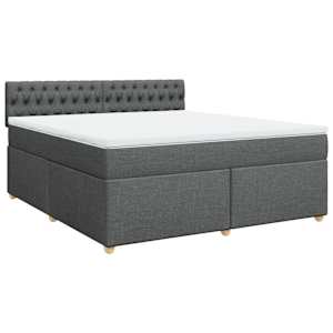 Box spring postel s matrací tmavě šedá 180x200 cm textil - obrázek 3