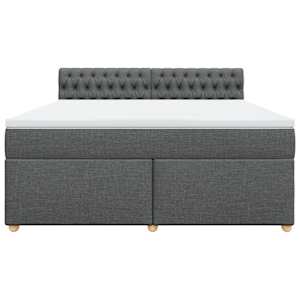 Box spring postel s matrací tmavě šedá 180x200 cm textil - obrázek 6