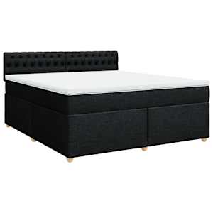 Box spring postel s matrací černá 180x200 cm textil - obrázek 3
