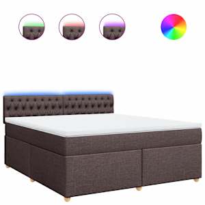 Box spring postel s matrací tmavě hnědá 180x200 cm textil - obrázek 2