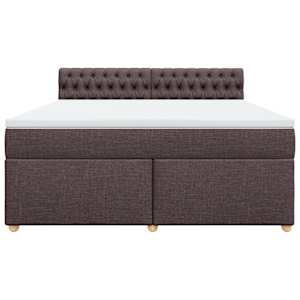 Box spring postel s matrací tmavě hnědá 180x200 cm textil - obrázek 6