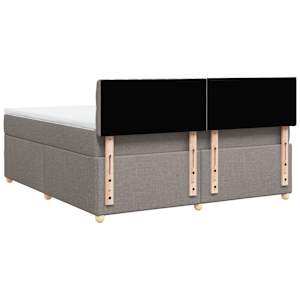 Box spring postel s matrací taupe 180x200 cm textil - obrázek 8