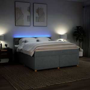 Box spring postel s matrací světle šedá 180 x 200 cm textil - obrázek 5