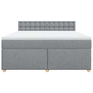 Box spring postel s matrací světle šedá 180 x 200 cm textil - obrázek 6