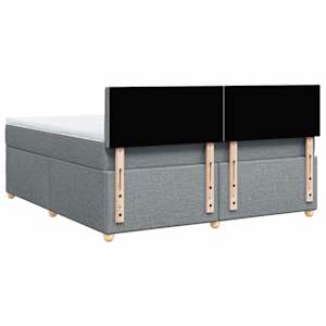 Box spring postel s matrací světle šedá 180 x 200 cm textil - obrázek 8