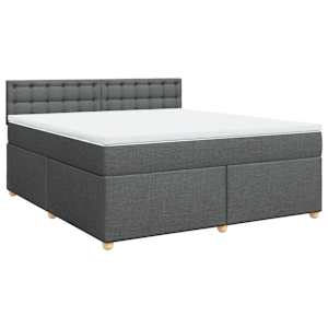 Box spring postel s matrací tmavě šedá 180x200 cm textil - obrázek 3