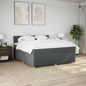 Box spring postel s matrací tmavě šedá 180x200 cm textil - obrázek 4