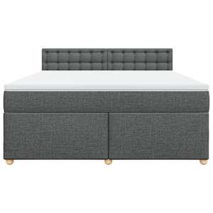 Box spring postel s matrací tmavě šedá 180x200 cm textil - obrázek 6