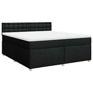 Box spring postel s matrací černá 180x200 cm textil - obrázek 3