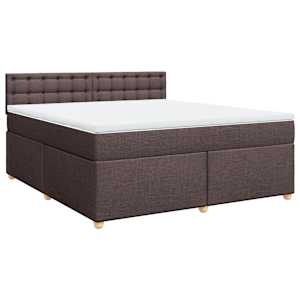 Box spring postel s matrací tmavě hnědá 180x200 cm textil - obrázek 3