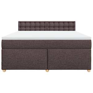 Box spring postel s matrací tmavě hnědá 180x200 cm textil - obrázek 6