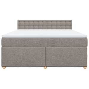 Box spring postel s matrací taupe 180x200 cm textil - obrázek 6