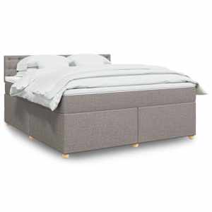 Box spring postel s matrací taupe 180x200 cm textil - obrázek 1
