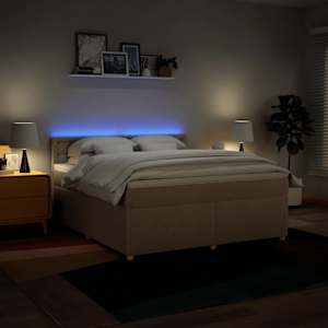 Box spring postel s matrací krémová 180x200 cm textil - obrázek 5